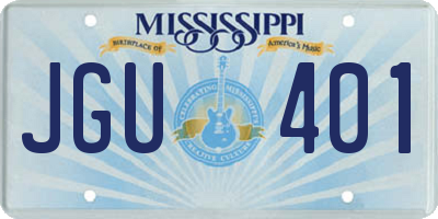 MS license plate JGU401