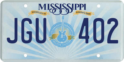 MS license plate JGU402