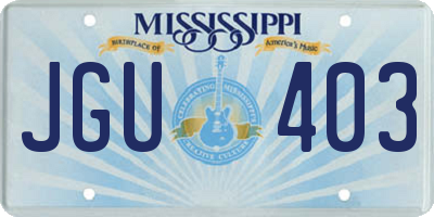 MS license plate JGU403