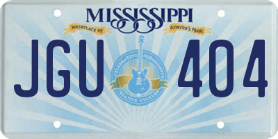 MS license plate JGU404