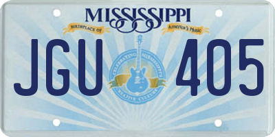 MS license plate JGU405