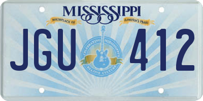 MS license plate JGU412