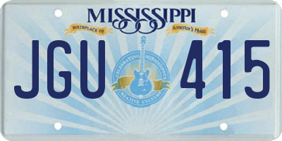 MS license plate JGU415