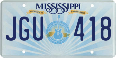 MS license plate JGU418