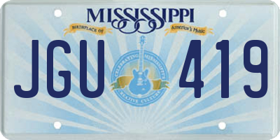 MS license plate JGU419