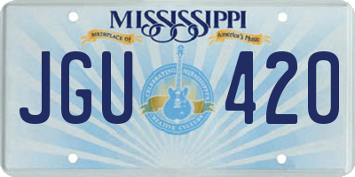 MS license plate JGU420