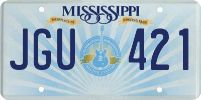 MS license plate JGU421