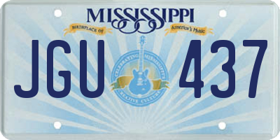 MS license plate JGU437