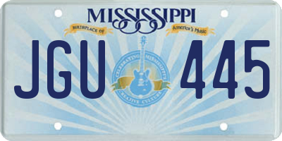 MS license plate JGU445