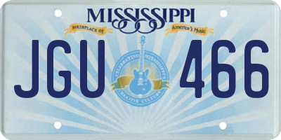 MS license plate JGU466