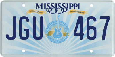 MS license plate JGU467