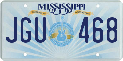 MS license plate JGU468