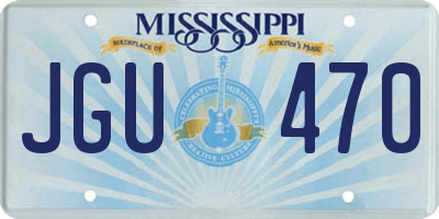 MS license plate JGU470