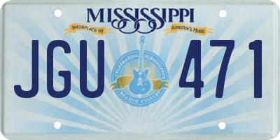 MS license plate JGU471