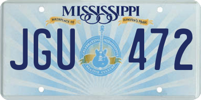MS license plate JGU472