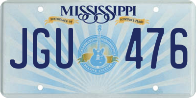 MS license plate JGU476
