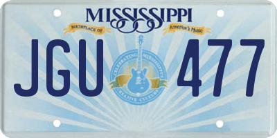 MS license plate JGU477