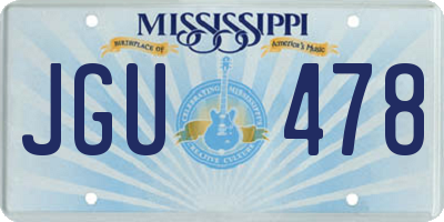 MS license plate JGU478