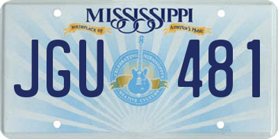 MS license plate JGU481