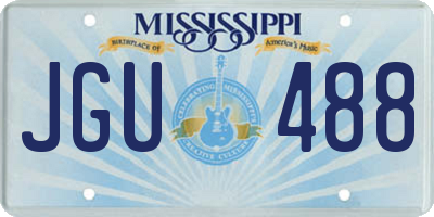 MS license plate JGU488