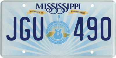 MS license plate JGU490