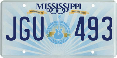 MS license plate JGU493