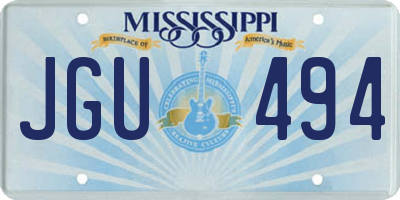 MS license plate JGU494