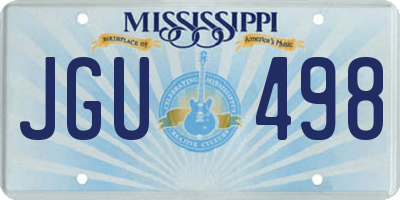 MS license plate JGU498