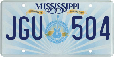 MS license plate JGU504