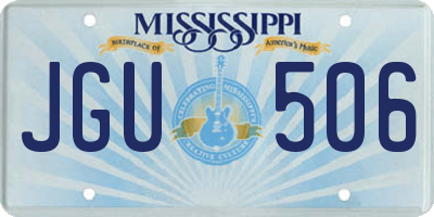 MS license plate JGU506