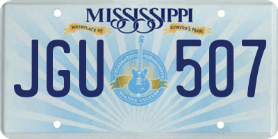 MS license plate JGU507