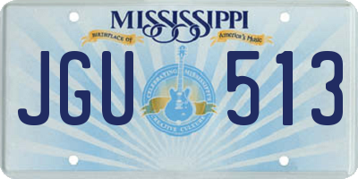 MS license plate JGU513