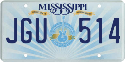 MS license plate JGU514