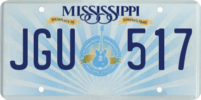 MS license plate JGU517