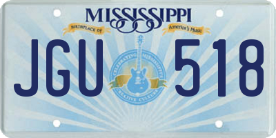 MS license plate JGU518