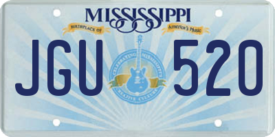 MS license plate JGU520