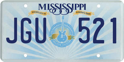 MS license plate JGU521