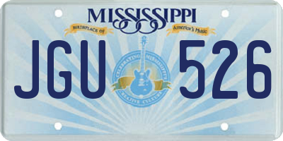 MS license plate JGU526