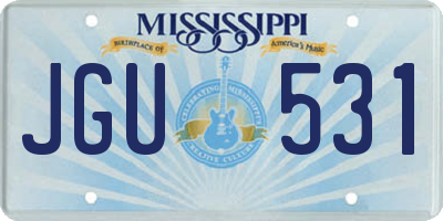 MS license plate JGU531