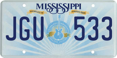 MS license plate JGU533