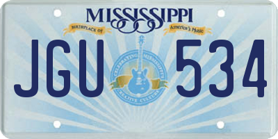 MS license plate JGU534