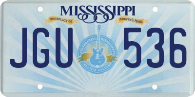 MS license plate JGU536