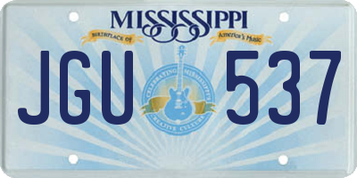 MS license plate JGU537
