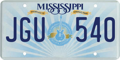 MS license plate JGU540