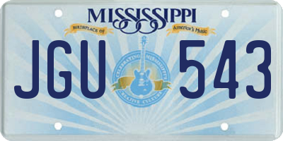 MS license plate JGU543