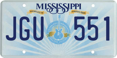 MS license plate JGU551