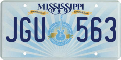MS license plate JGU563