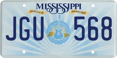 MS license plate JGU568