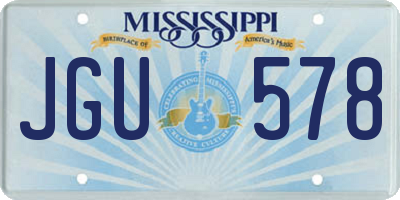MS license plate JGU578