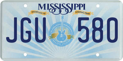 MS license plate JGU580